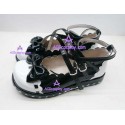 Black and white lace clasp princess shoes lolita shoes boots cosplay shoes