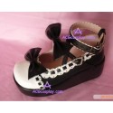 Black and white princess shoes lolita shoes boots cosplay shoes