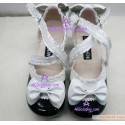 Black and white princess shoes version2 lolita shoes boots cosplay shoes