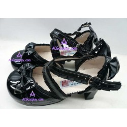 Black lacy clasp princess shoes lolita shoes boots cosplay shoes