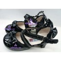 Black lacy clasp princess shoes lolita shoes boots cosplay shoes