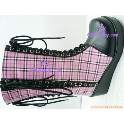 Fenbo grid dress princess boots lolita shoes boots cosplay shoes
