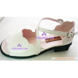 Flat with white lace female sandals lolita shoes boots cosplay shoes