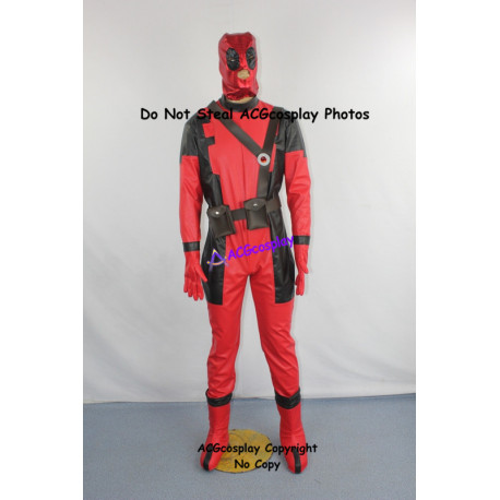 Marvel Comics Deadpool Cosplay Costume faux leather include boots covers