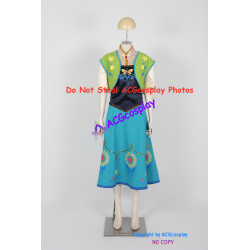 Frozen Anna Cosplay Costume Frozen Fever Dress princess cosplay