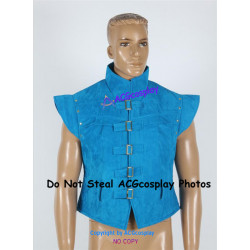Disney Tangled Flynn Rider Cosplay Costume ONLY vest blue suede fabric version