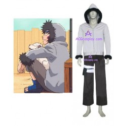 Naruto Kiba Inuzuka cosplay costumes greyish white