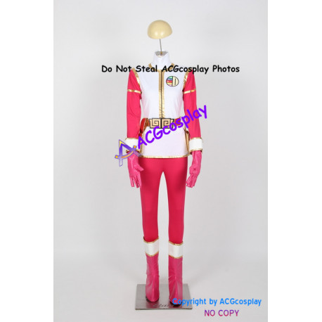 Gosei Sentai Dairanger Cosplay Costume for MALE pink ranger cosplay include boots covers