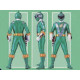 Green RPM power ranger suit cosplay costume with real boots