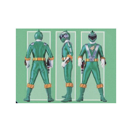 Green RPM power ranger suit cosplay costume with real boots