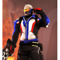 Overwatch Cosplay soldier 76 Cosplay Costume Jacket belt bags gloves faux leather made