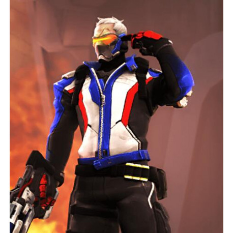 Overwatch Cosplay soldier 76 Cosplay Costume Jacket Only faux leather made