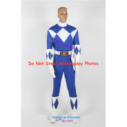 Mighty Morphin Power Rangers Blue Ranger Cosplay Costume coating spandex made