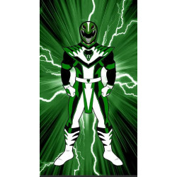 Green Rangers cosplay costume with emblem and real boots commission request