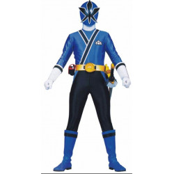 Power Rangers Samurai Blue Ranger Cosplay Costume and real Cosplay Boots Shoes