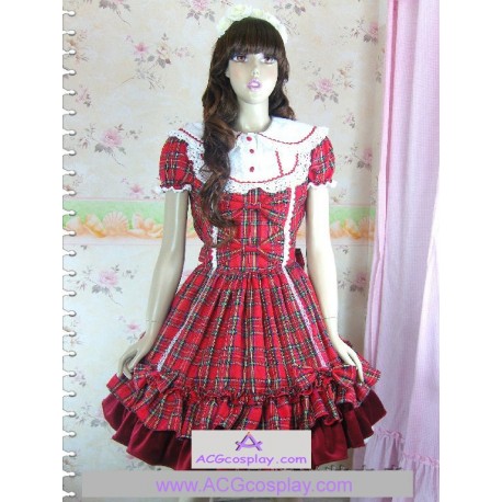 Lolita dress checked fabric make to order