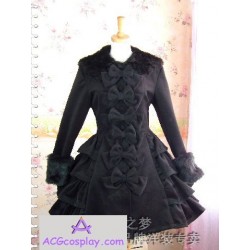 Lolita dress gothic punk fur collar winter skirt