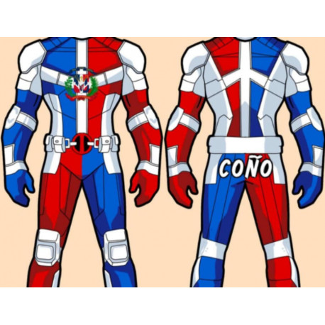 Commission Request Jumpsuit Red White Blue Cosplay Costume