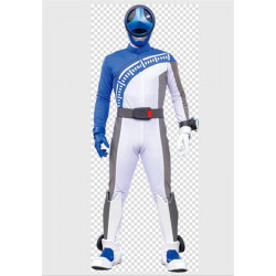 Commission Request Blue boonboomger Cosplay Costume include Belt with Belt Buckle