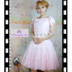 Lolita dress pink color layered skirt