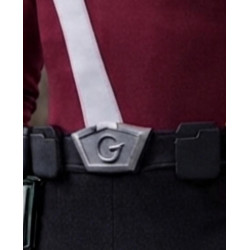 Commission Request Dark Red Jumpsuit Style Cosplay Costume Boots and Props as Discussion