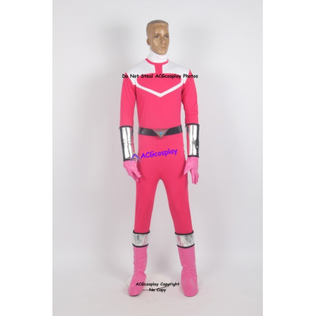Power Rangers Pink Time Force Pink Ranger Cosplay Costume Male Version