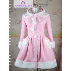 Lolita dress winter coat with rabbit ear cap