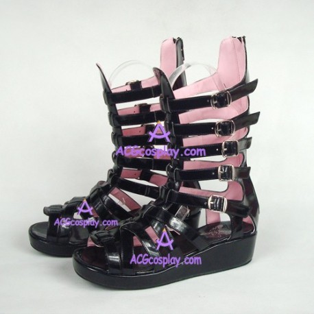 lolita shoes boots gothic punk sandals style 6018A black