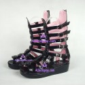 Lolita shoes boots gothic punk sandals style 6018A black