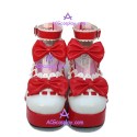 Lolita shoes princess sandals style 9896 red and white