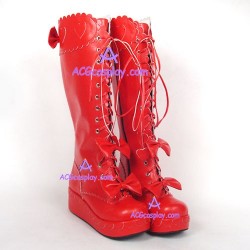 Gothic lolita boots shoes  style 8019 red