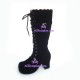 Lolita boots girl boots  style 9832A black velvet