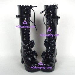 Lolita shoes boots  gothic punk style 9832A black