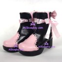 Lolita shoes boots girl boots fashion boots style 9866B pink and black