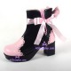 Lolita shoes boots girl boots fashion boots style 9866B pink and black