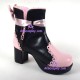 Lolita shoes boots girl boots fashion boots style 9866B pink and black