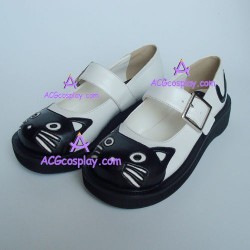 Lolita shoes girl shoes with pattern style 9621 black and white