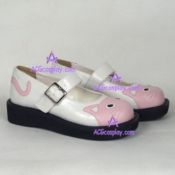 Lolita shoes girl shoes with pattern style 9621 pink and white