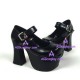 Lolita shoes thick sole high heel girl shoes style 9627A black