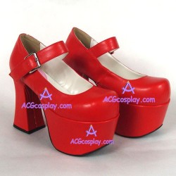 Lolita shoes thick sole high heel girl shoes style 9627A red