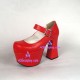 Lolita shoes thick sole high heel girl shoes style 9627A red