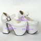 Lolita shoes thick sole high heel girl shoes style 9627A white