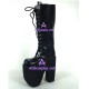 Punk lolita boots thick sole high heel style 9712A black