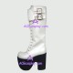 Punk lolita boots thick sole high heel style 9712A white