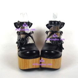 Punk lolita shoes general shoes thick sole style 9652 black