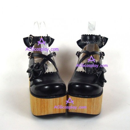 Punk lolita shoes general shoes thick sole style 9652 black