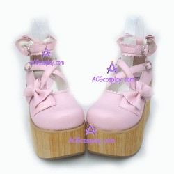 Punk lolita shoes general shoes thick sole style 9652 pink
