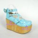 Punk lolita shoes general shoes thick sole style 9652 sky blue