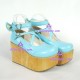 Punk lolita shoes general shoes thick sole style 9652 sky blue