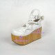 Punk lolita shoes general shoes thick sole style 9652 white